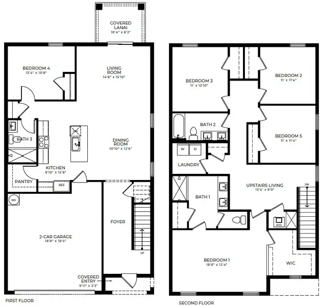 2D floor plan layout of this home in Baywood II, Florida City, FL (Image 2). 2D floor plan layout of this home in Baywood II, Florida City, FL (Image 2).