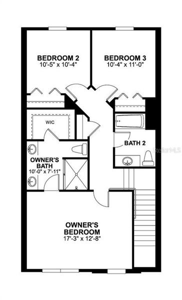 2D floor plan layout of this home in Center Lake on the Park, St. Cloud, FL (Image 5).