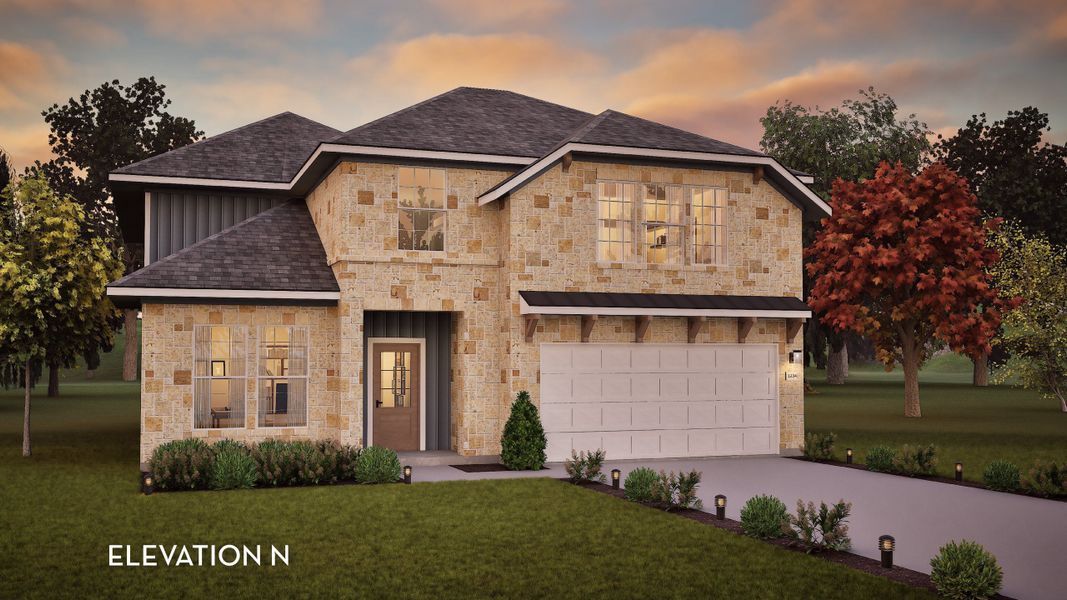 Representative exterior photo of a completed home built from the Hayden by CastleRock Communities in Santa Rita Ranch, Liberty Hill, TX (Image 19).