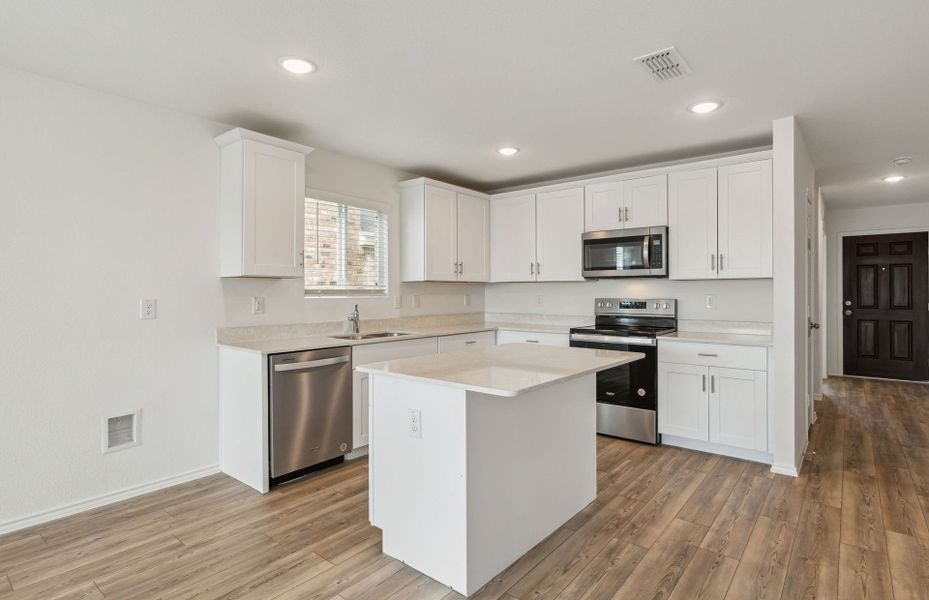 Abundant cabinet space in kitchen