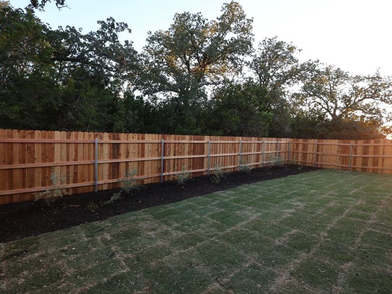 Exterior details and patio area of a home in Edgewood, Leander (Image 27).