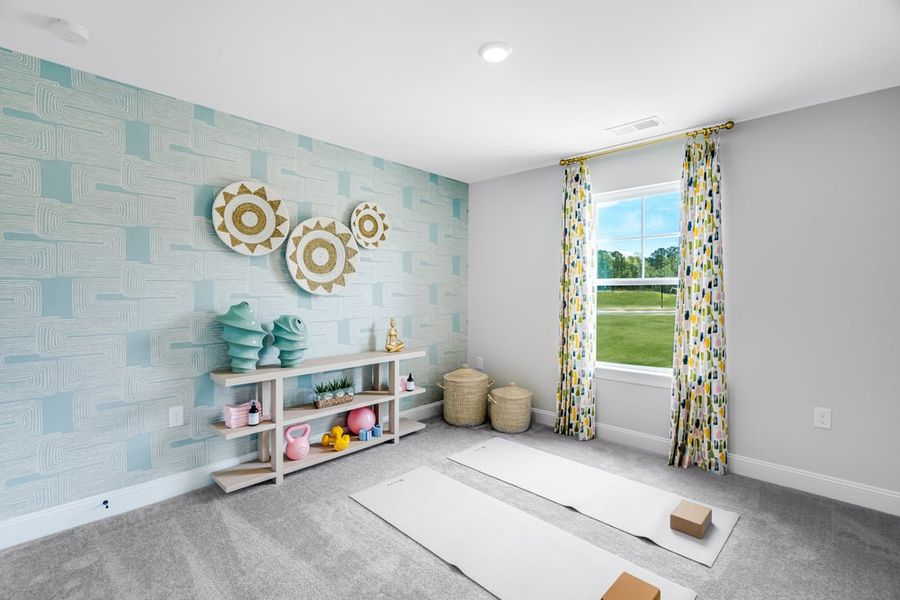Representative furnished interior of a home built from the Willow by Taylor Morrison in Forestville Station, Wake Forest (Image 11).