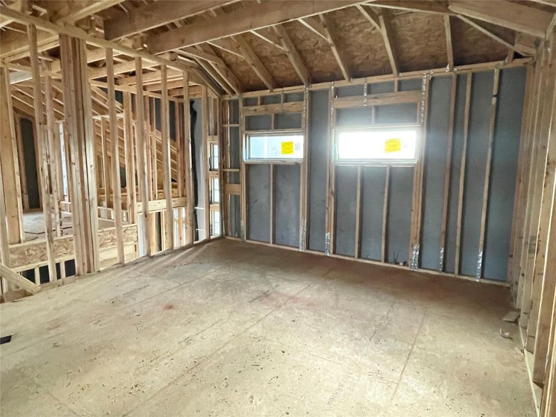 The Upstairs Flex Entertainment Hotspot Will Have Dark Paint & is Perfect for Movie Nights