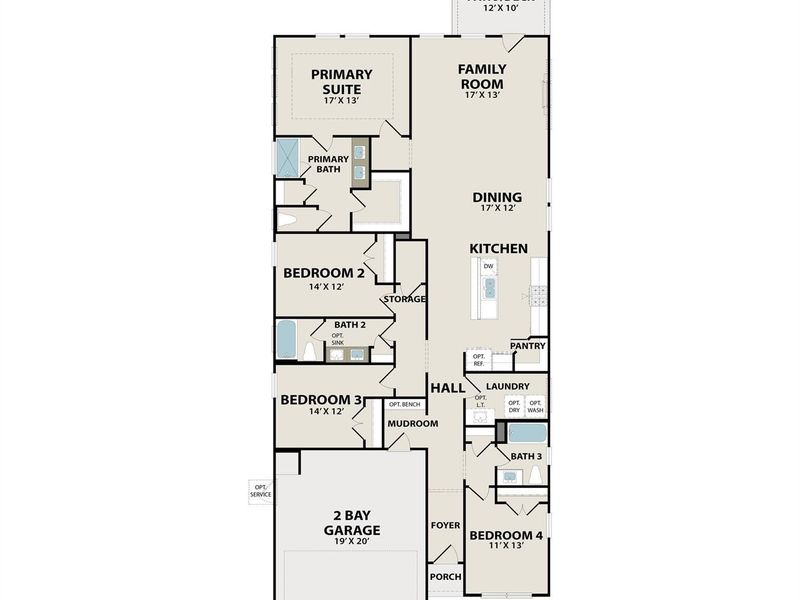 2D floor plan layout of this home in Sunterra, Katy, TX (Image 3).