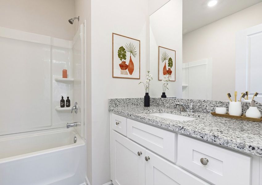 Get ready for your day in the master bathroom