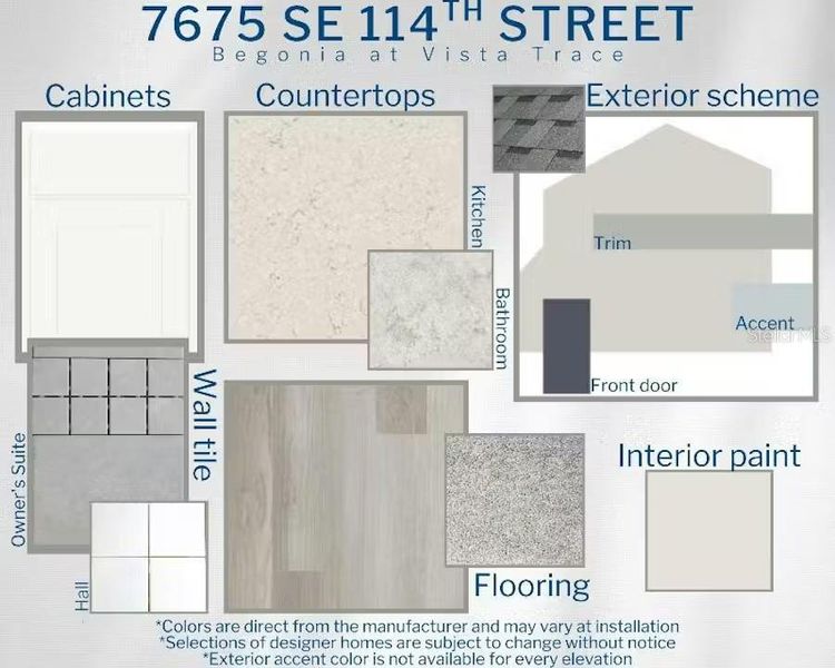 Sample of building materials used in homes in Vista Trace, Belleview (Image 3).