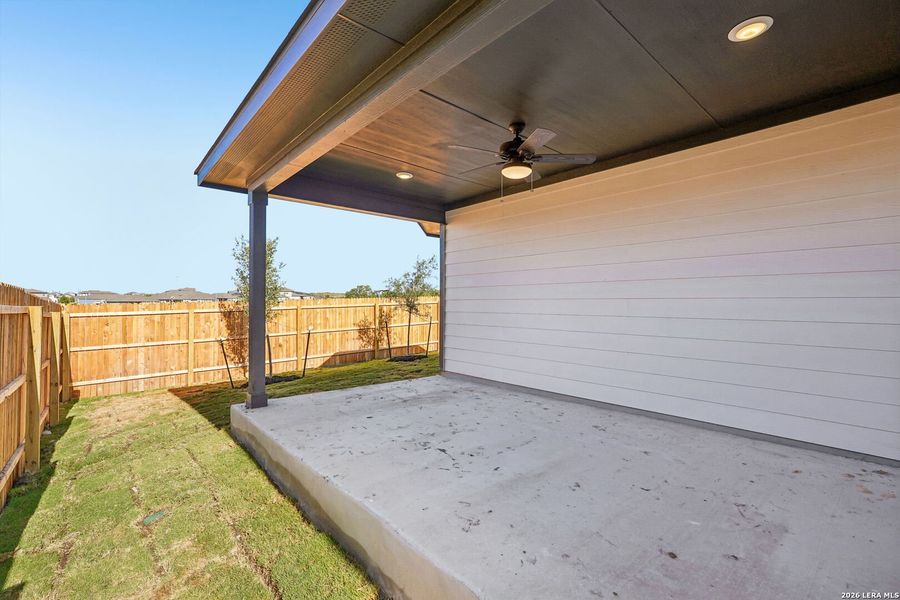 Exterior details and patio area of a home in Remington Ranch, San Antonio (Image 26).