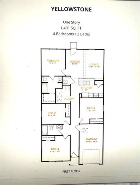 2D floor plan layout of this home in Park Central, Mineola, TX (Image 3). 2D floor plan layout of this home in Park Central, Mineola, TX (Image 3).