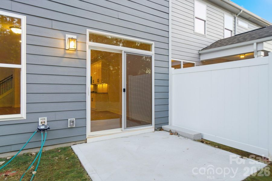Patio with privacy fence