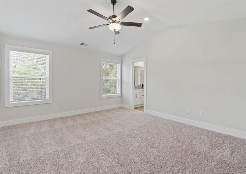 The master bedroom has lots of space