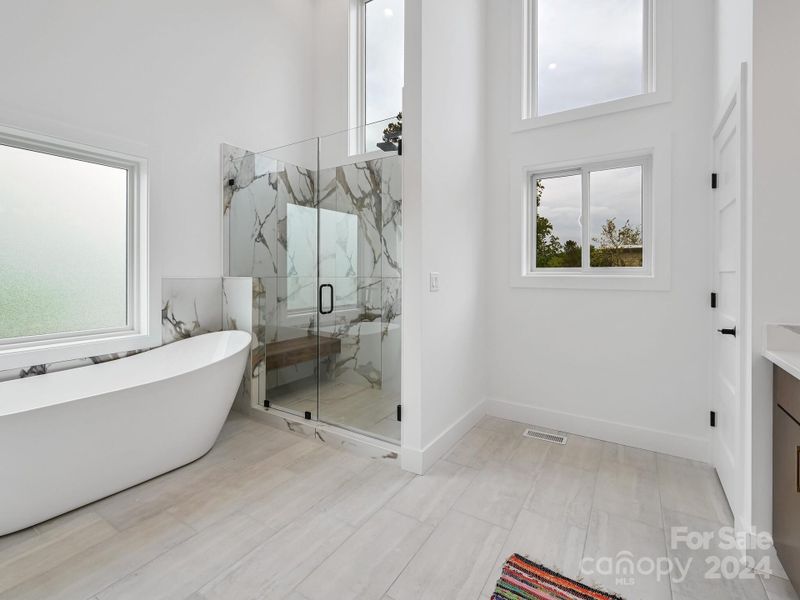 Primary bath with heated floors Primary bath with heated floors