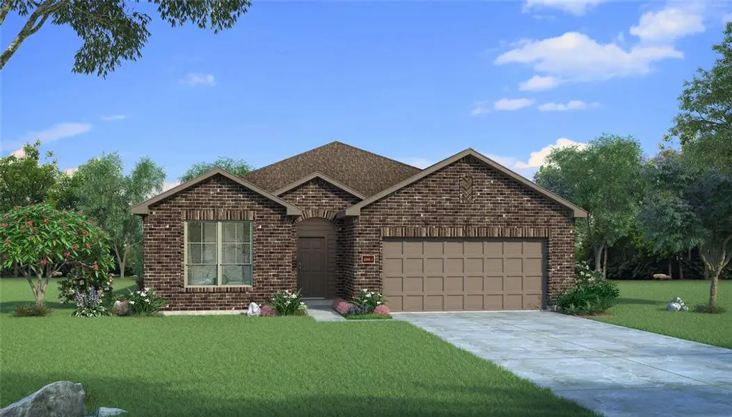 Front exterior of a new home in Devonshire, Forney, TX, highlighting curb appeal (Image 22). Front exterior of a new home in Devonshire, Forney, TX, highlighting curb appeal (Image 22).