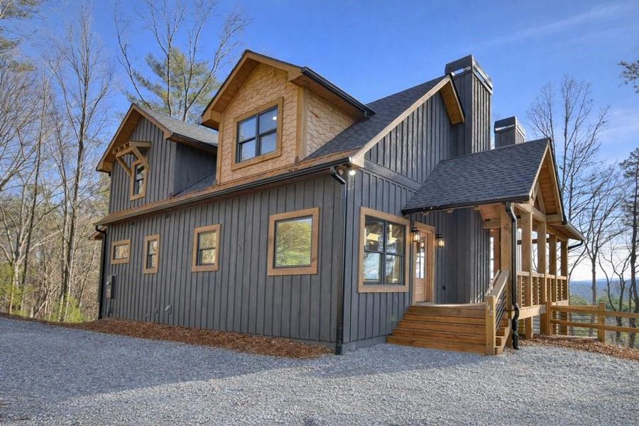 Front exterior of a new home in , Ellijay, GA, highlighting curb appeal (Image 25).