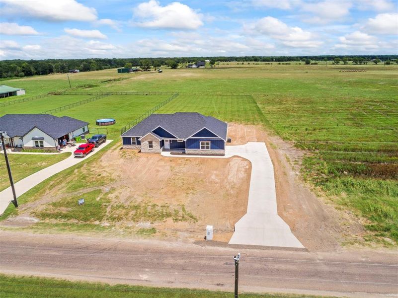Aerial view of sparsely populated area