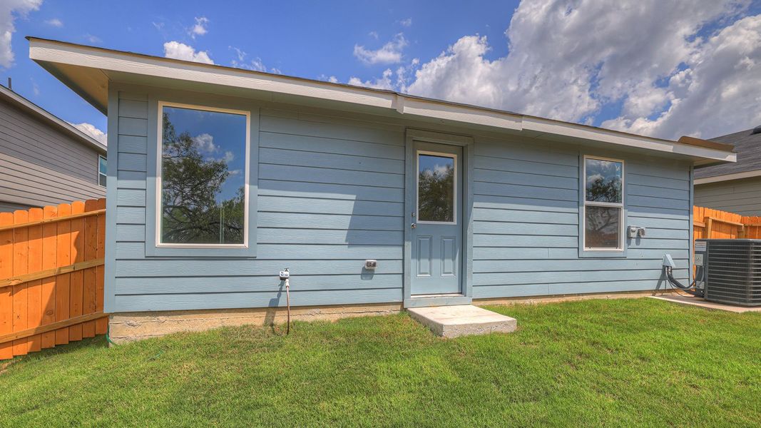 Representative exterior photo of a completed home built from the The Caprock by D.R. Horton in Swenson Heights, Seguin, TX (Image 2). Representative exterior photo of a completed home built from the The Caprock by D.R. Horton in Swenson Heights, Seguin, TX (Image 2).
