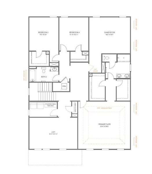 2D floor plan layout for the Calgary by True Homes in Westbrook Falls, Colfax, NC (Image 10).