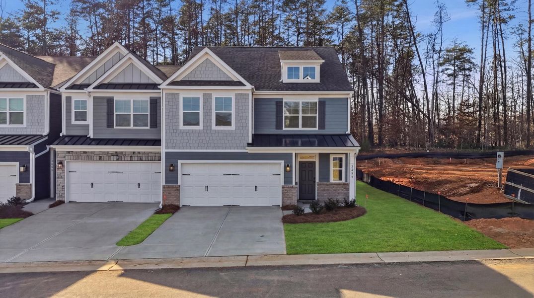 Front exterior of a new home in Harbor Crossing, Greensboro, NC, highlighting curb appeal (Image 24).