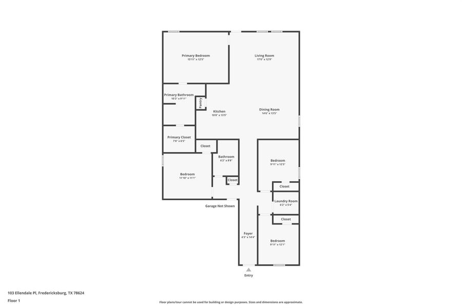 2D floor plan layout of this home in Friendship Oaks, Fredericksburg, TX (Image 3).