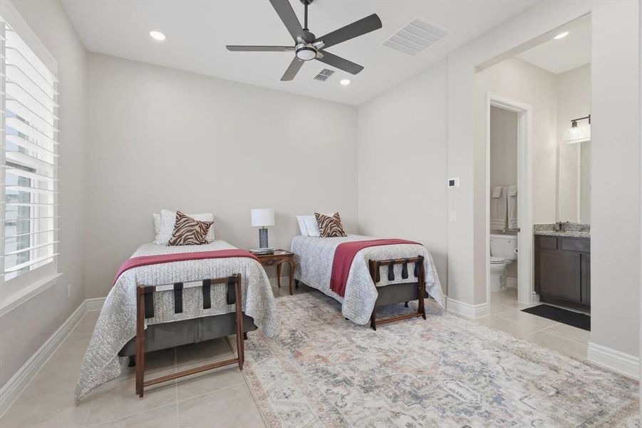 Private Casita with Custom Plantation Shutters, En-Suite Bath—ideal for Guests seeking Comfort and Separation from the Main Home.