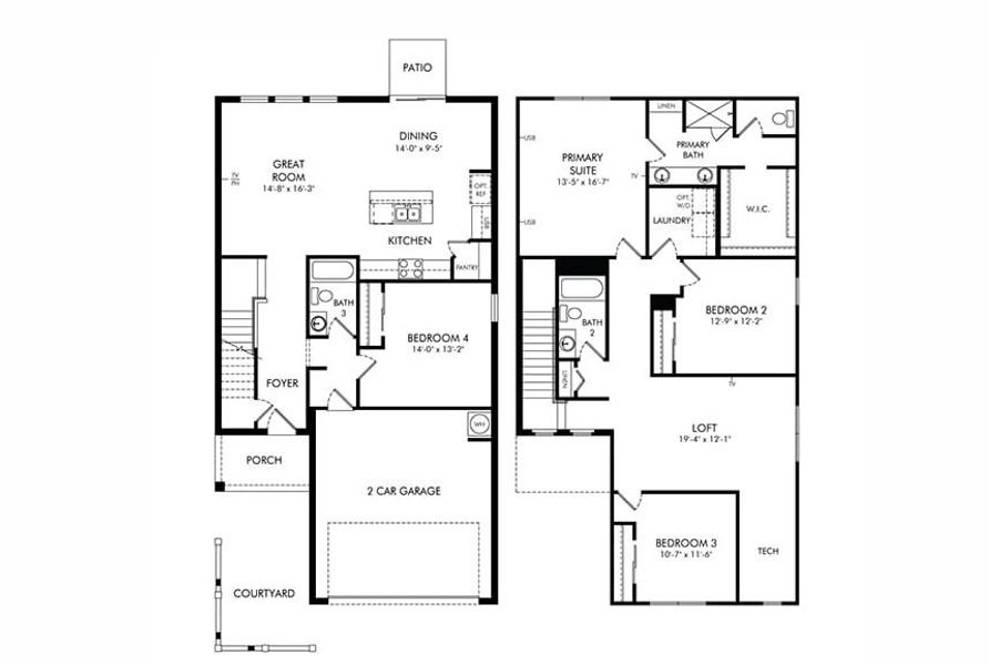 2D floor plan layout of this home in Springs at Lake Alfred - Classic Series, Lake Alfred, FL (Image 1).