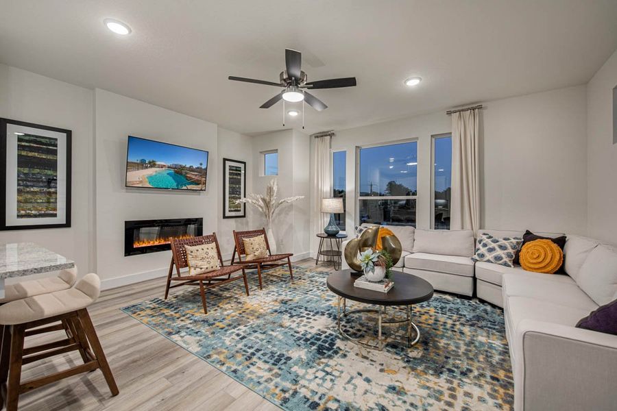 Furnished interior view inside a new home in Centero at Stone Oak, San Antonio (Image 14). Furnished interior view inside a new home in Centero at Stone Oak, San Antonio (Image 14).