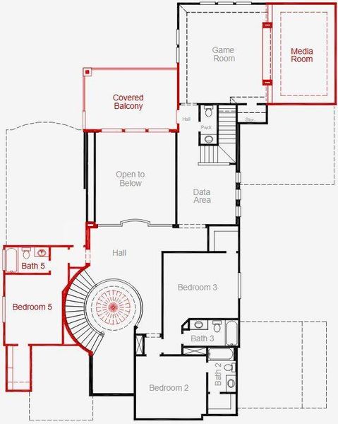 2D floor plan layout of this home in Harvest Green, Richmond, TX (Image 3).