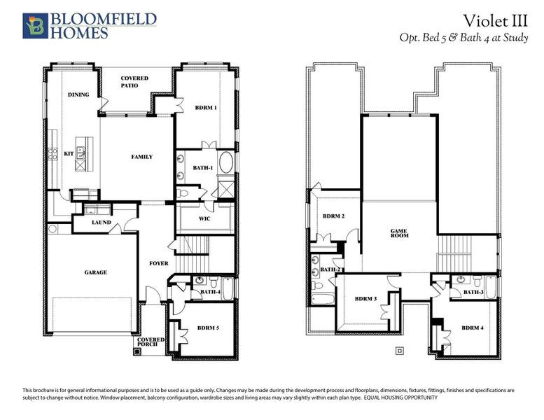 Violet III Opt Bed5/Bath4 at Study Floor Plan