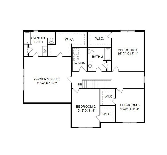 2D floor plan layout for the Ethan by Keystone Custom Homes in Preserve at Mayes Meadow, Huntersville, NC (Image 6).