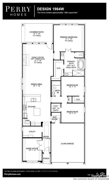 2D floor plan layout of this home in Homestead 55', Cibolo, TX (Image 5).