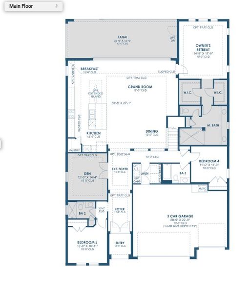 2D floor plan layout of this home in Two Rivers, Zephyrhills, FL (Image 5).
