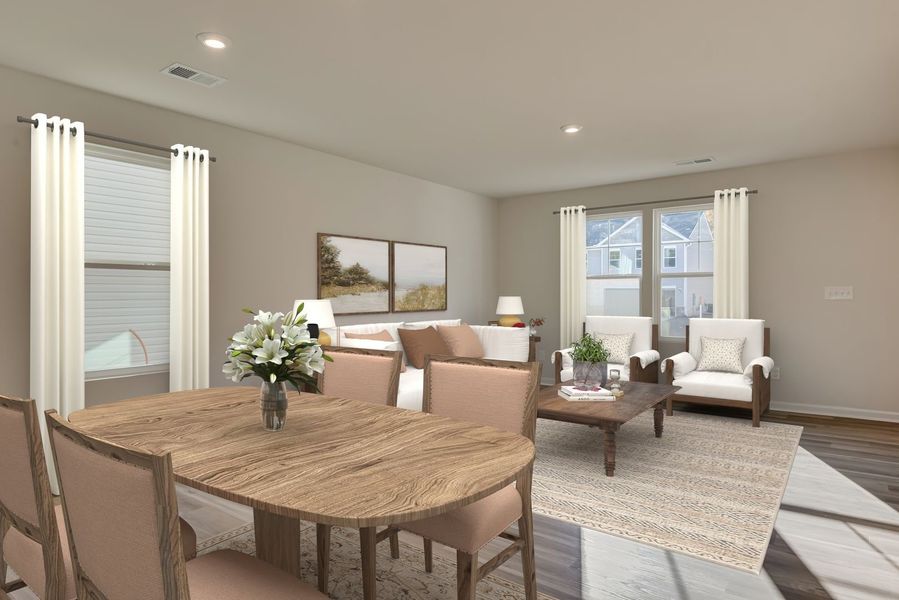 Dining Area and Family Room Dining Area and Family Room