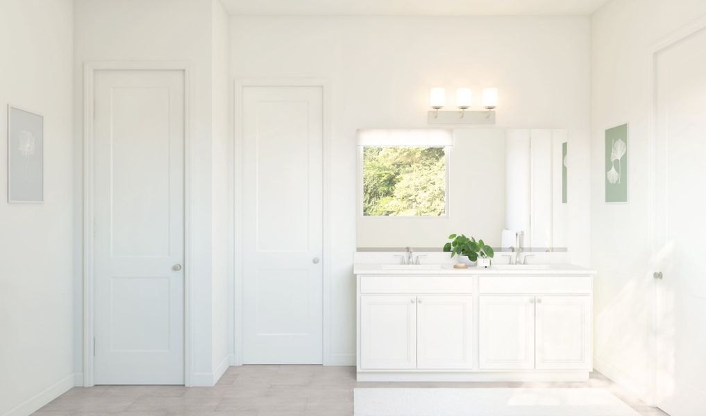 Primary bath with dual sinks