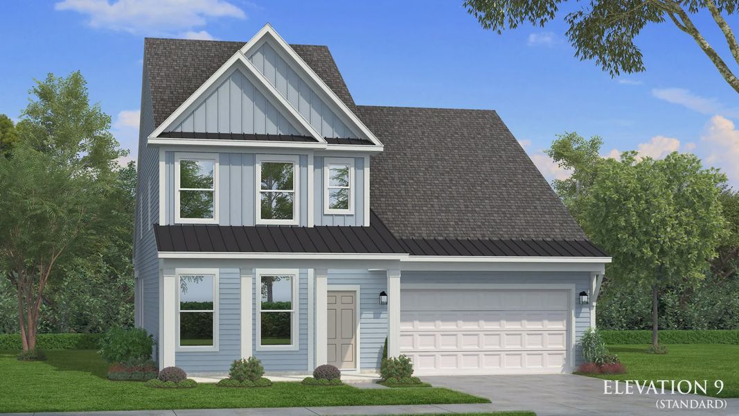 Representative exterior photo of a completed home built from the Ansley by DRB Homes in Reserve at Crowthorne, Zebulon, NC (Image 51). Representative exterior photo of a completed home built from the Ansley by DRB Homes in Reserve at Crowthorne, Zebulon, NC (Image 51).