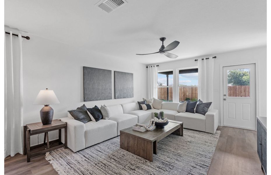 Furnished interior view inside a new home in Meadows at Clear Springs, New Braunfels (Image 9). Furnished interior view inside a new home in Meadows at Clear Springs, New Braunfels (Image 9).