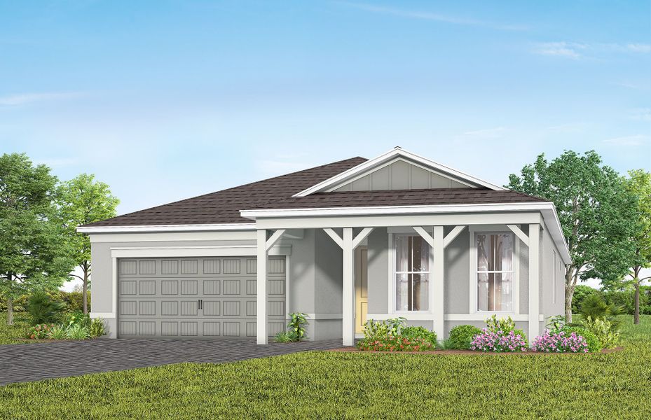 Representative exterior photo of a completed home built from the Palmary by Del Webb in Del Webb Lakehaven, Clermont, FL (Image 16).