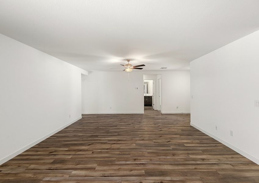 The spacious living room makes family gatherings easy.