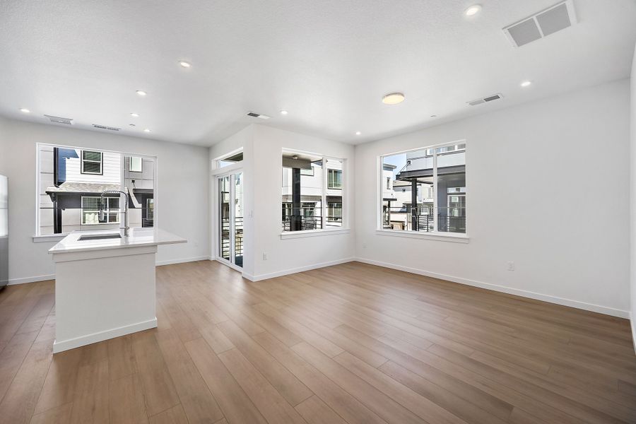 Spacious, unfurnished interior of a new home in Lyric at RidgeGate Townhomes, Lone Tree (Image 14). Spacious, unfurnished interior of a new home in Lyric at RidgeGate Townhomes, Lone Tree (Image 14).