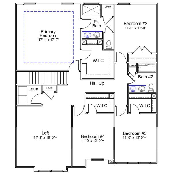2D floor plan layout of this home in Langdon Preserve, Angier, NC (Image 3).