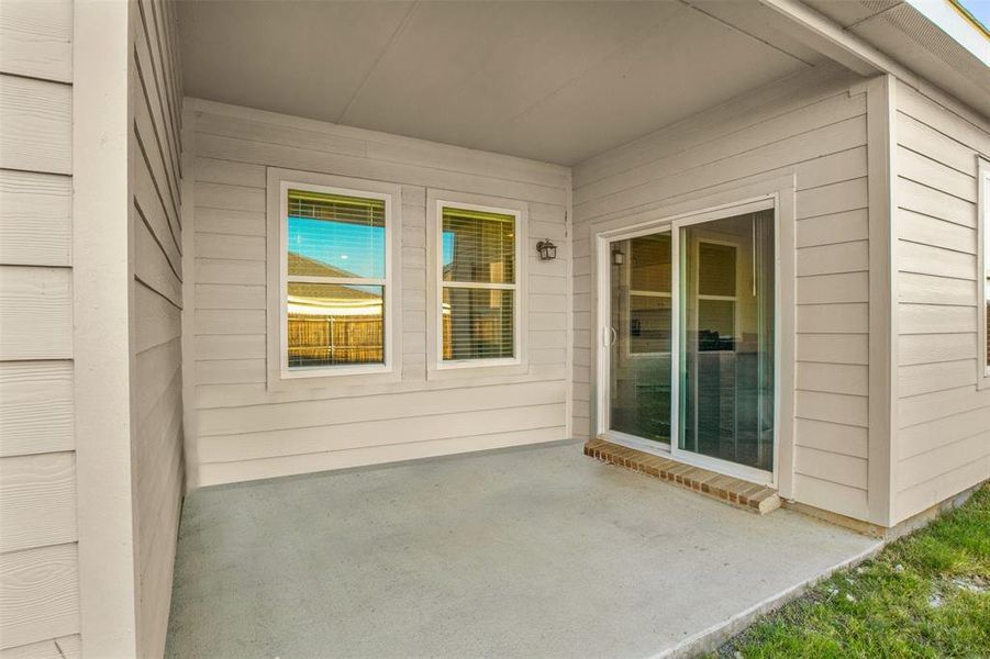 View of back covered patio