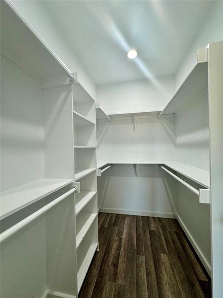 Walk-in closet in primary bedroom