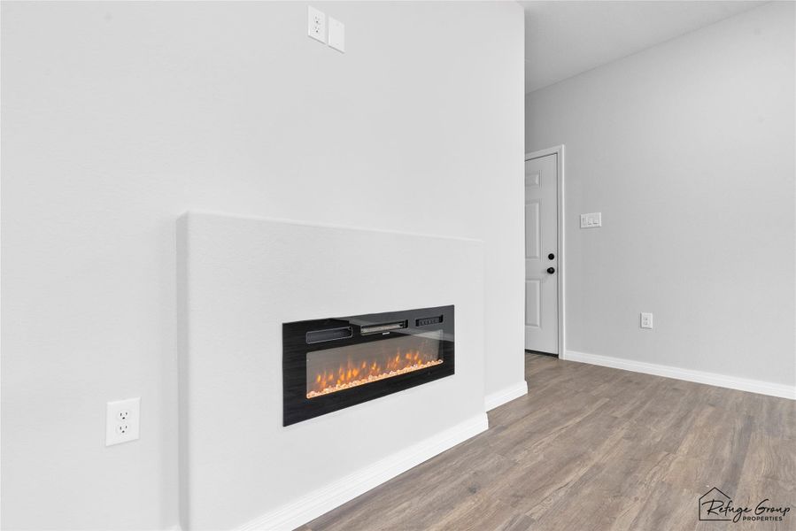 Fireplace can change colors, can also blow heat or just look pretty for the occasion. It also has a timer. Fireplace can change colors, can also blow heat or just look pretty for the occasion. It also has a timer.