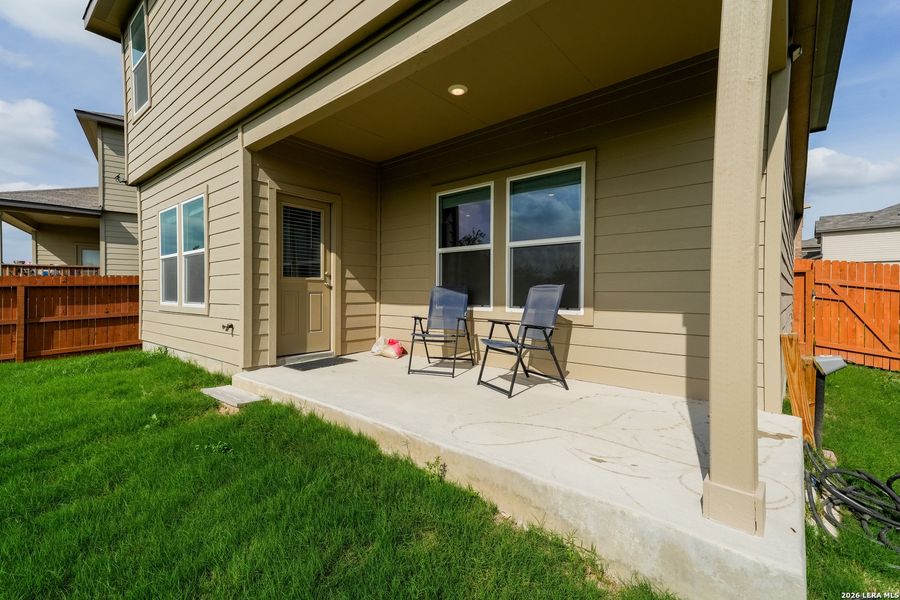 Exterior details and patio area of a home in Redbird Ranch, San Antonio (Image 16).