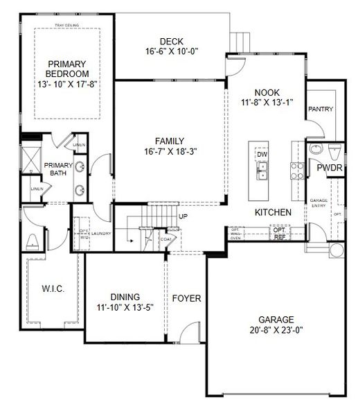 2D floor plan layout for the Galloway by HHHunt Homes LLC in The Summit at Morgan Ridge, Chapel Hill, NC (Image 10).