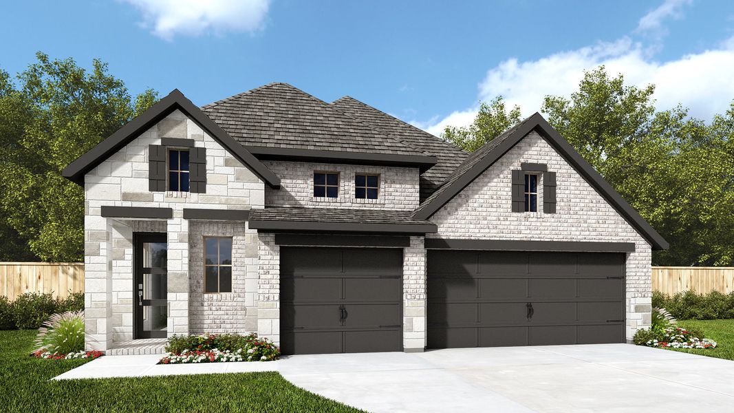 Representative exterior photo of a completed home built from the 2263W by Perry Homes in Santa Rita Ranch Tierra Rosa, Liberty Hill, TX (Image 3).
