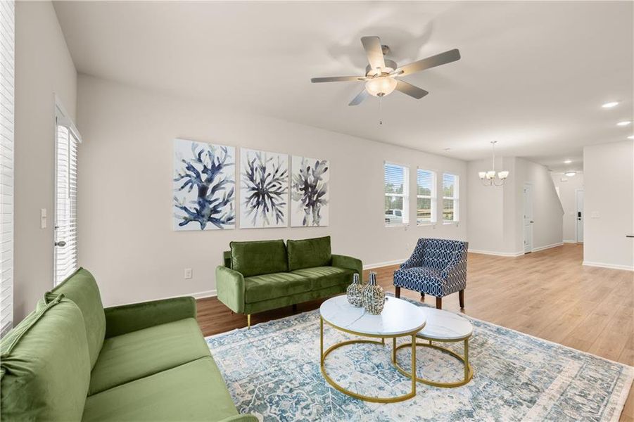Furnished interior view inside a new home in Walden Park – The Retreat, Jonesboro (Image 7). Furnished interior view inside a new home in Walden Park – The Retreat, Jonesboro (Image 7).