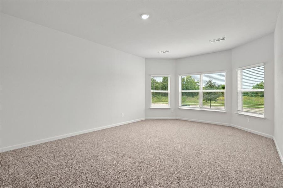 Carpeted empty room with baseboards Carpeted empty room with baseboards