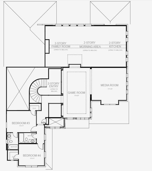 2D floor plan layout for the 4132W by Perry Homes in Sonoma Verde 70', Rockwall, TX (Image 4). 2D floor plan layout for the 4132W by Perry Homes in Sonoma Verde 70', Rockwall, TX (Image 4).
