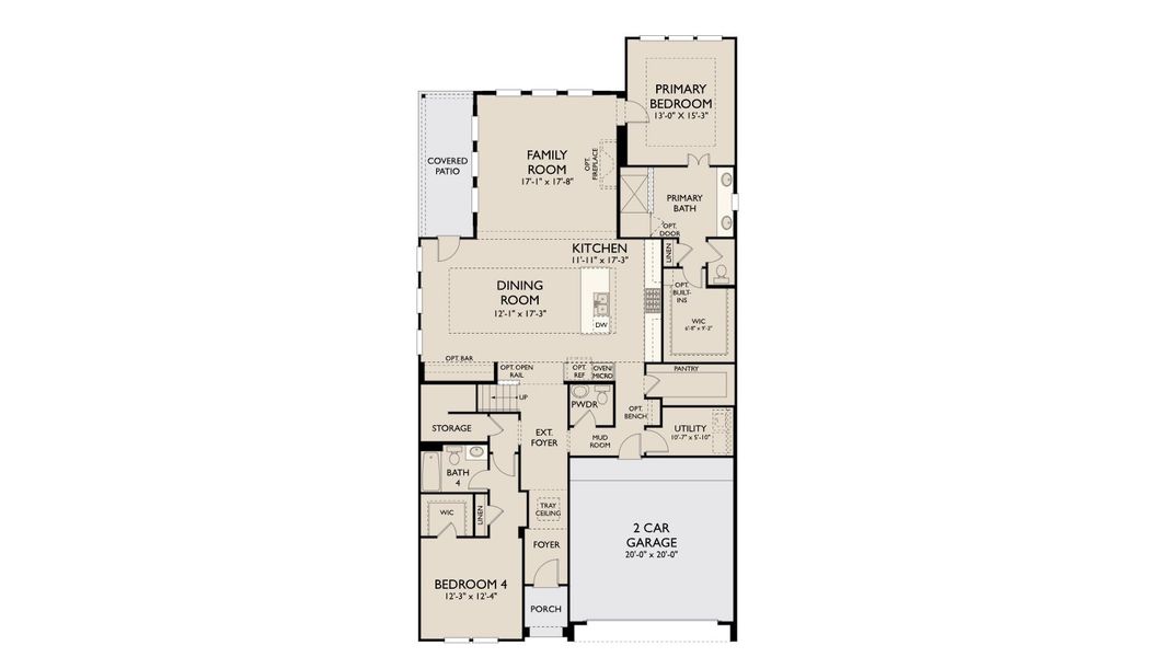 2D floor plan layout for the Avery by Ashton Woods in Furst Ranch, Flower Mound, TX (Image 3).