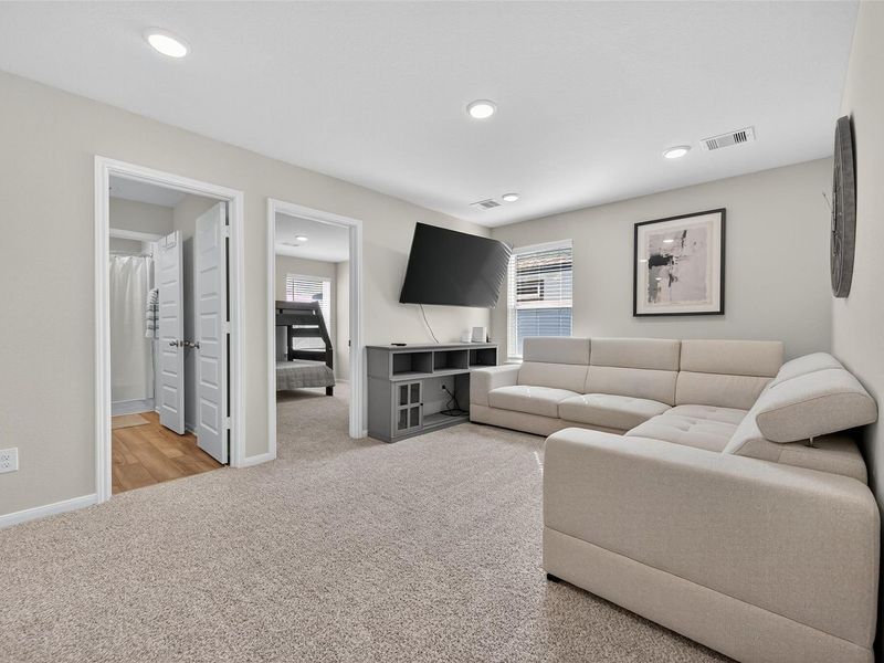 Furnished interior view inside a new home in Lakes at Black Oak, Magnolia (Image 39). Furnished interior view inside a new home in Lakes at Black Oak, Magnolia (Image 39).