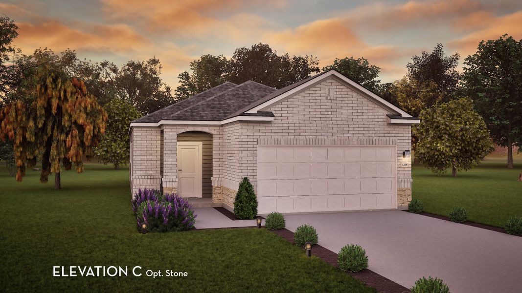 Representative exterior photo of a completed home built from the Pine II by CastleRock Communities in Chasin Heights, Converse, TX (Image 13). Representative exterior photo of a completed home built from the Pine II by CastleRock Communities in Chasin Heights, Converse, TX (Image 13).